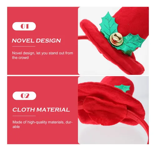 Aros De Pelo Mini Sombrero Rojo Xmas 4 Piezas