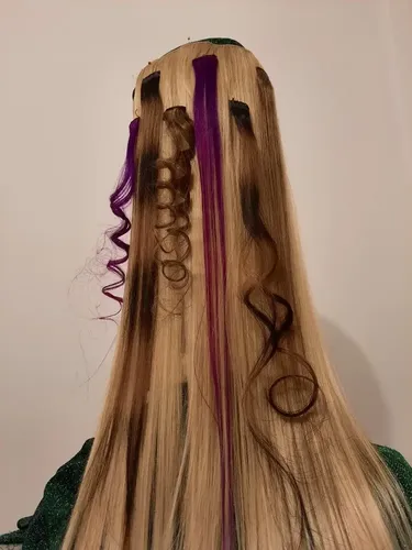 Dos Mechones De Cabello Natural 100% Con Micropeineta Cosida