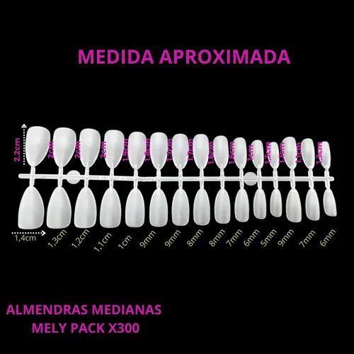 Tips Para Soft Gel Almendra Medianos Transparentes Caja X300