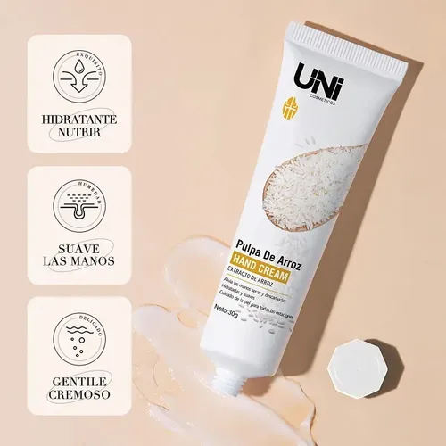 Crema Para Manos De Arroz Hidratante Previene Sequedad Fragancia