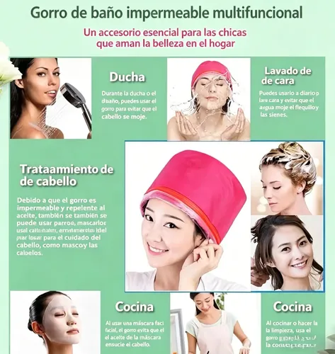 6 Gorros De Baño Elásticos Reutilizables E Impermeables