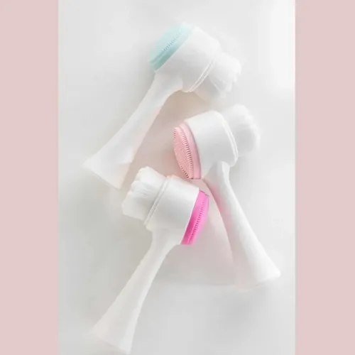 Limpiador Facial Silicona Y Cepillo Doble Manual Exfoliante