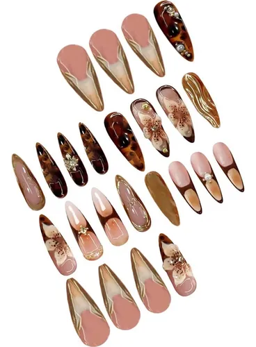 Uñas Postizas Babalal Bnn01 Estilo Stiletto Largas Con