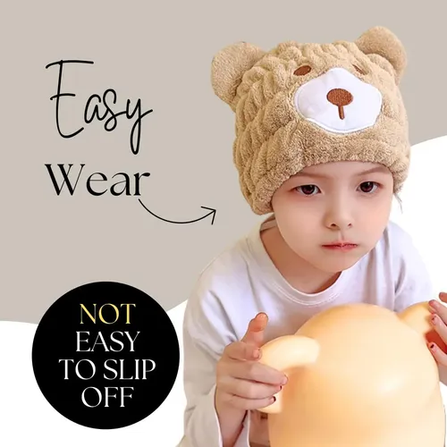 Toalla Microfibra Para Cabello Niños, Gorra Qzds