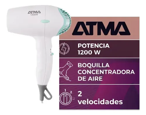 Secador De Pelo Atma Sp8914np Blanco