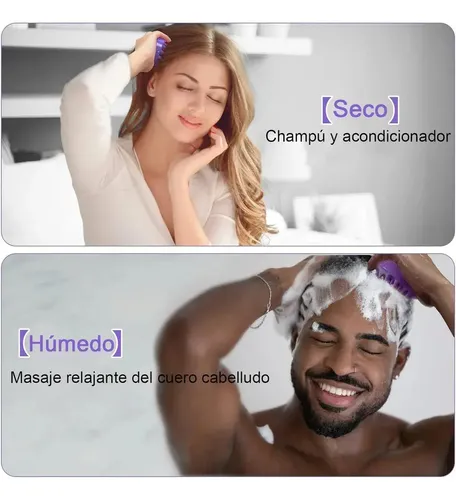 Cepillo Masajeador De Silicona Para Cuero Cabellud Multi-colored