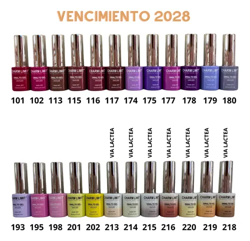 Kit Esmaltes Charm Limit X 5, Base Top Blanco Via Lactea