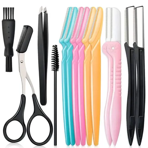 Kit De Maquinilla De Afeitar Para Cejas 14 En 1, Maquinilla