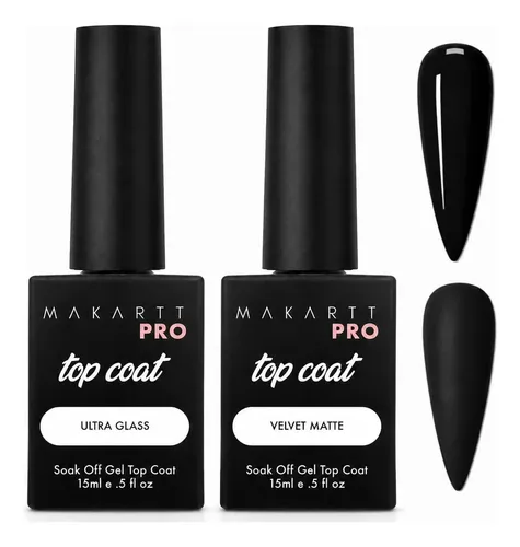 Set Top Coat Gloss/matte Makarttpro 0.25 Fl Oz (2 Piezas)
