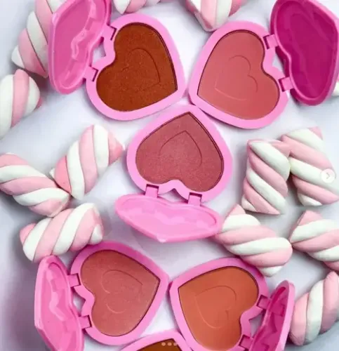Blush Compacto Corazon Dopamine Mate O Satinado Ruby Rose