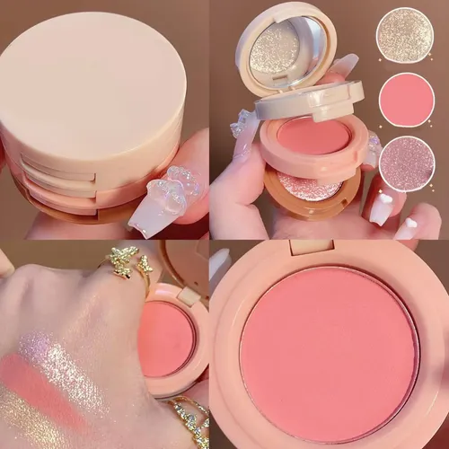 Paleta De Maquillaje Facial De 3 X 2 Coloretes, Ligera E Imp