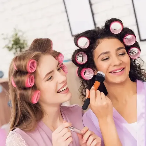 A 12 Pzs Rizadores Cabello Sin Calor + Pinzas Tubos Peinado