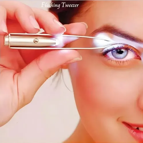 Pinzas De Acero Inoxidable Con Luz, Para Cejas