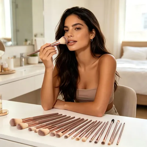 Kit Completo 20 Pinceles Maquillaje, Uso Diario Y Salón