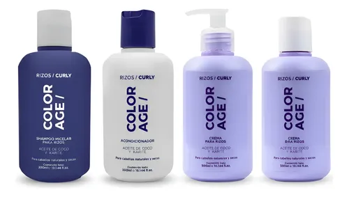 Kit Rulos Crema De Peinar, Activador, Shamp Y Acond Colorage