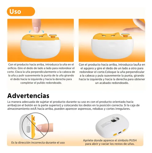 Cortauñas Eléctrico Recargable Lima Adultos Bebés Cherimoya