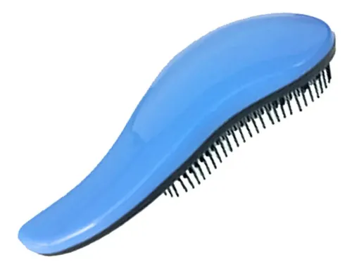 Cepillo De Pelo Para Cabello Rizado Natural Azul
