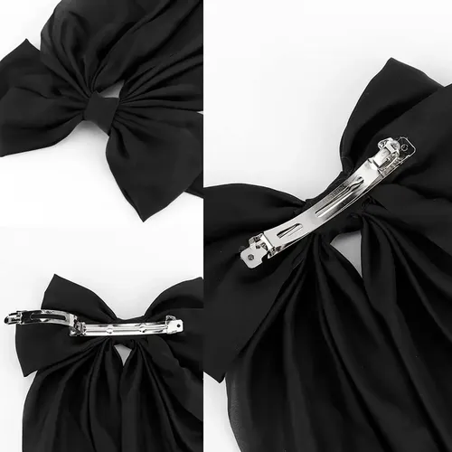 3 Moños Para Cabello Lazos Grandes Elegantes Accesorios Niña Rojo Vino Negro Blanco