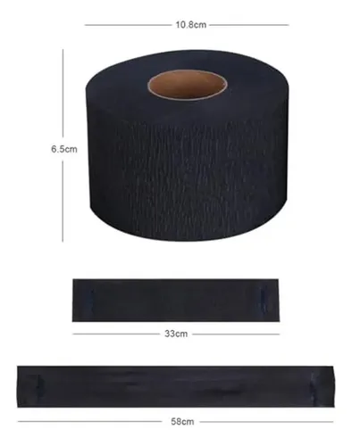 Banda De Cuello De Barbero Negra Desechable, Elástica, De Pa