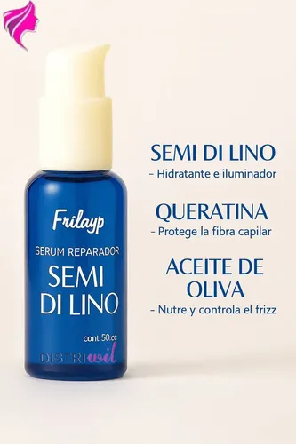 Serum Reparador Semi Di Lino Frilayp X50cc Repara Puntas