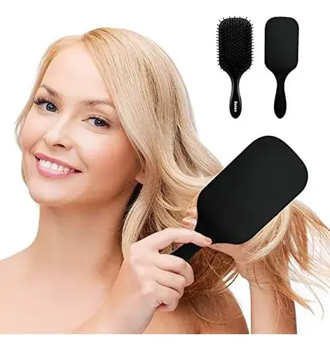 Juego De 4 Cepillos Para El Cabello Con Paleta Antiestáticos Negro.