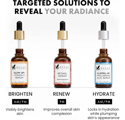 Set De Sueros Faciales Eclat Skincare Con Vitamina C Y Retinol