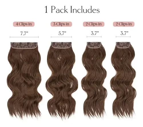 Extensiones De Cabello Set 4 Piezas Simil Natural Importado