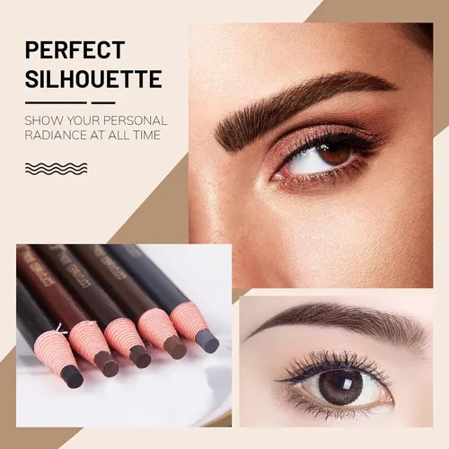 Set 6 Lápices De Cejas Ownest Impermeables Marrón Oscuro