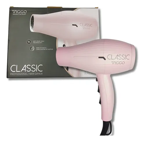 Secador De Pelo Viggo Classic Colores Profesional 2200w Color Rosa Claro