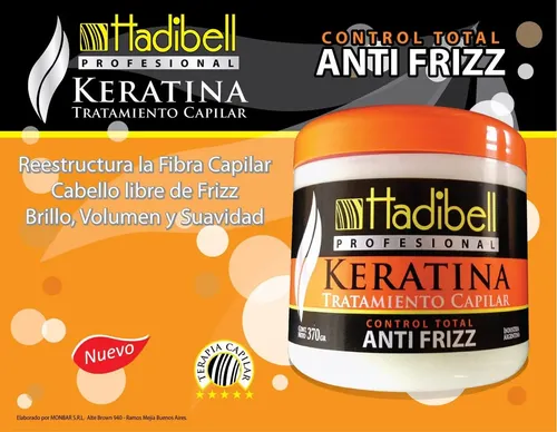 Mascara Capilar Keratina Antifrizz Hadibell 370g