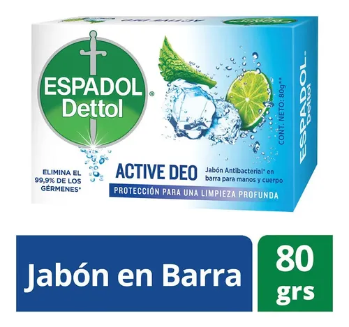 Espadol Dettol – Jabon Antibacterial Active Deo 1 X 80 Gr