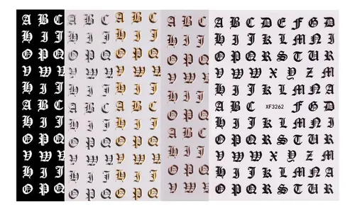 2 Paquete De 5 Adhesivas Para Uñas Para Mujer, Letras, .