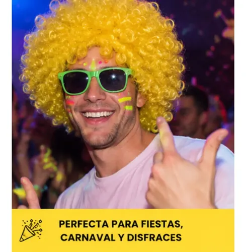 Peluca Afro Grande Fucsia Cotillón Carnaval Fiesta Disfraz