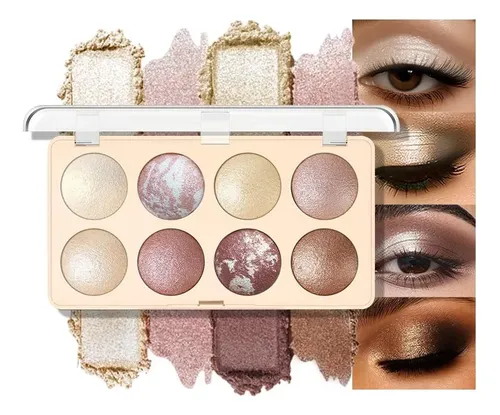 Paleta Baked Shimmer 8 Colores Champán Oro Maquillaje Ojos
