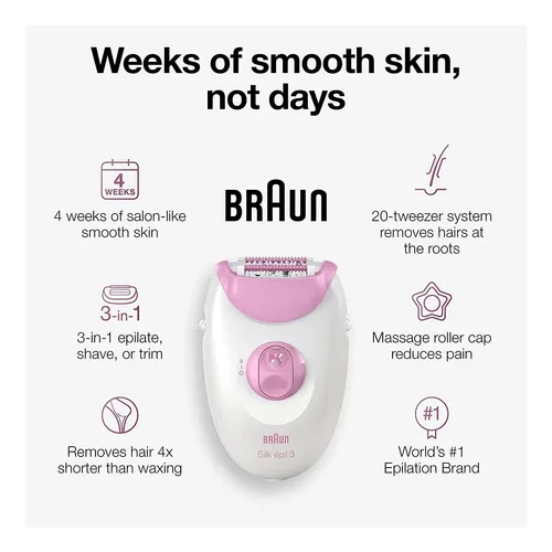 Depiladora Braun Silk-epil 3 Para Mujeres Afeita Y Recorta