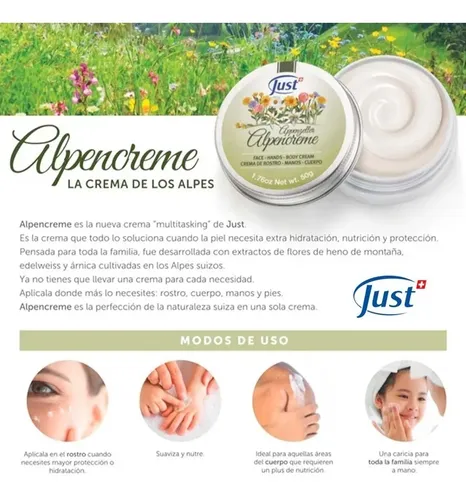 Crema Humectante Swiss Just Edición Especial Alpencreme 50g
