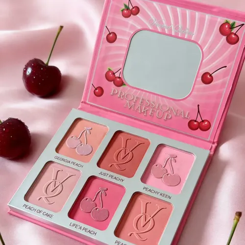 Maquillaje De Contorno Con Paleta De Rubor Multicolor Mate