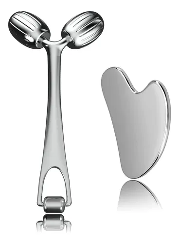 Rodillo Facial Yeamon De Acero Inoxidable De Doble Cabezal P