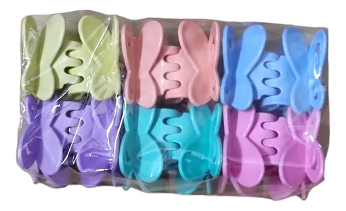 Broche Hebilla Pelo Grande Mariposa 1 Pack X 12 Unidades