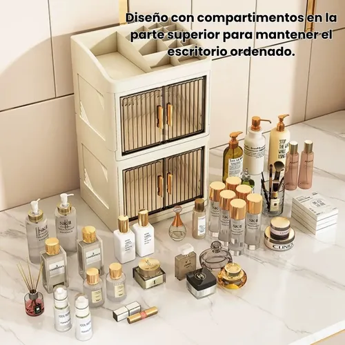 Organizador De Maquillaje Cosmético 4 Niveles Doble Puerta