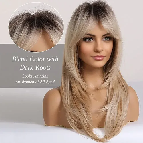 ! % Pelucas Rubias Largas For Mujeres Peluca De Cabello #