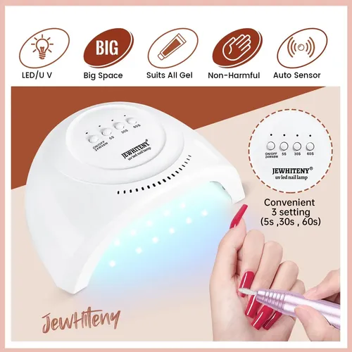 Kit Uñas Poligel Jewhiteny 14 Colores Lámpara Taladro