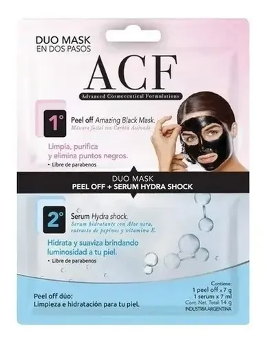 Mascarilla Facial Duo Peel Acf 7g Hidratante Todo Tipo Piel