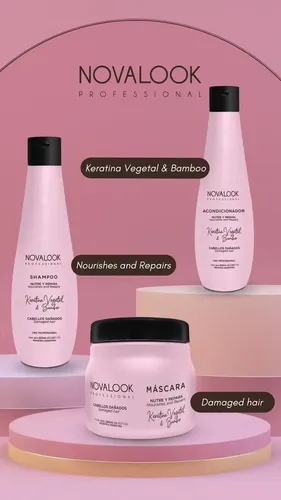 Mascara De Keratina Y Bamboo Nutre Y Repara Novalook 500ml