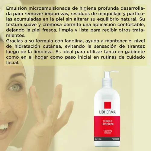 Leche Limpieza Facial Lidherma Desmaquillante Emulsion 480