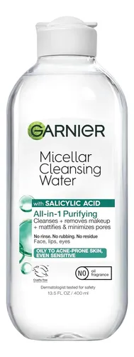 Agua Micelar Garnier Con Ácido Salicílico, Desmaquillante