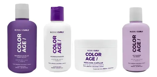 Shampoo + Acondic. + Máscara + Activador Rulos Color Age