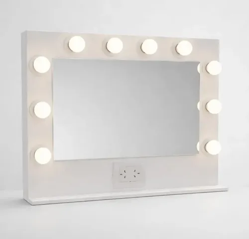 Espejo Genialoso Loren Maquillaje Rectangular 70x45cm Marco Blanco