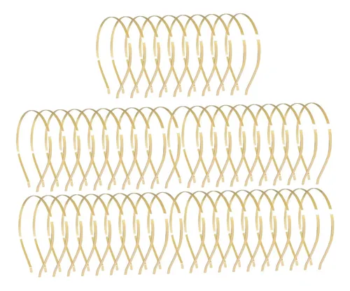 Diadema De Metal Con Base En Blanco, Flexible, Lisa, Oro