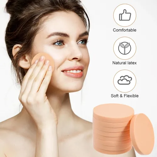 12 Pcs Esponjas De Maquillaje Redondas Para Rostro Esponja..
